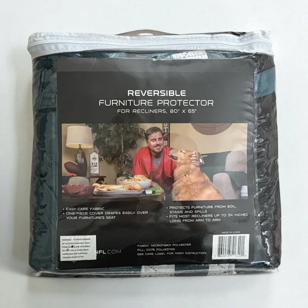 NEW Philadelphia Eagles NFL Reversible Recliner Cover Furniture Protector 80x65 - Picture 4 of 5